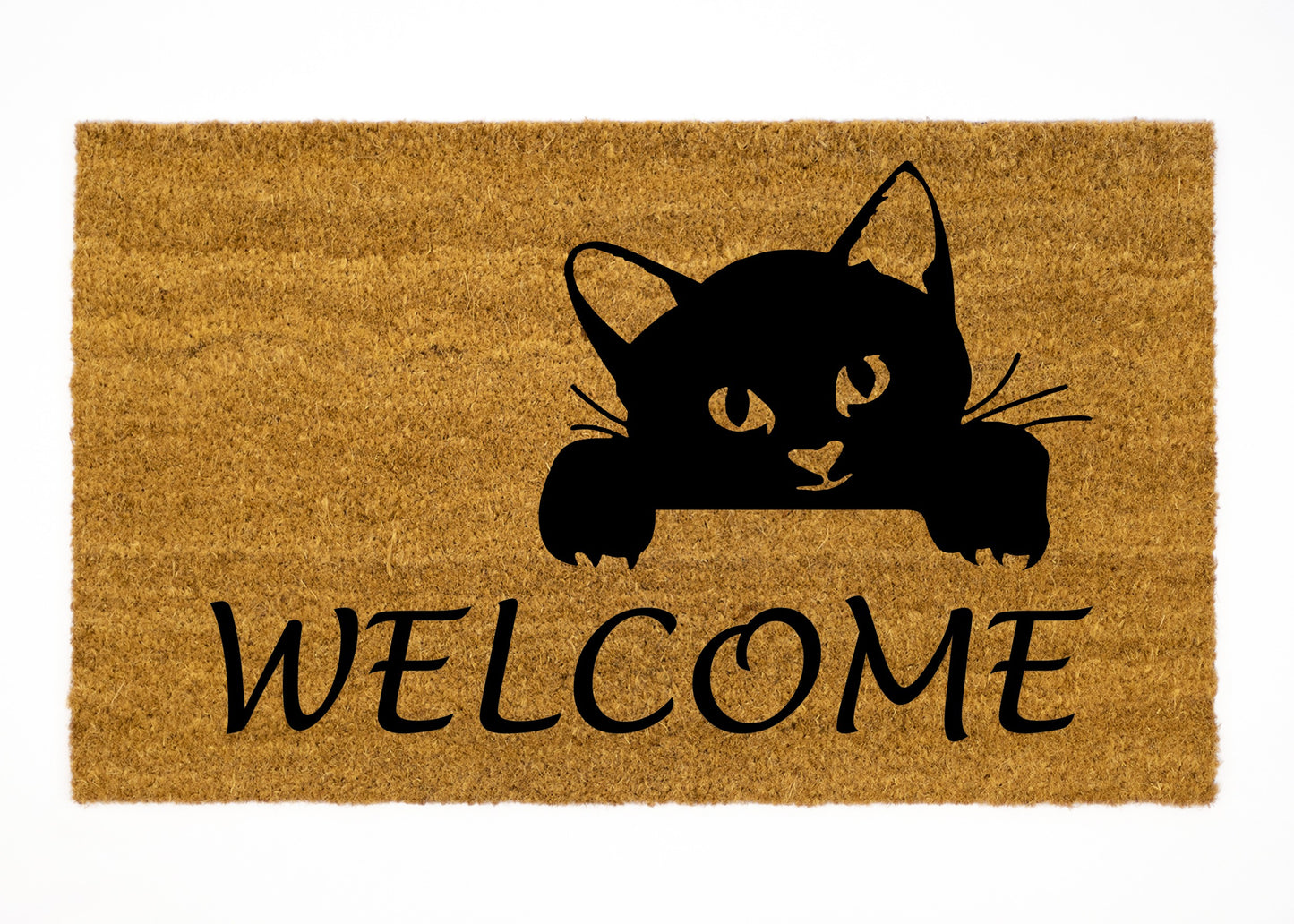 Door Mat Black Cat Welcome Indoor Entrance Rugs Cute Front Doormat